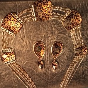 Leapord print Choker and Earings